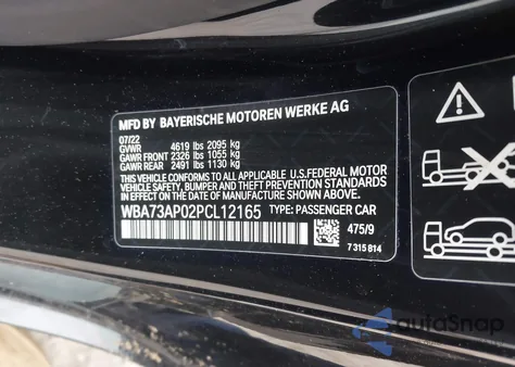 2023 BMW 430I xDrive z USA, uszkodzony, nr VIN WBA73AP02PCL12165